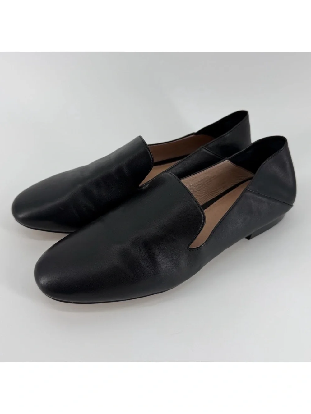 Halogen Black Soft Leather Flexible Loafer Flats, Women's 8